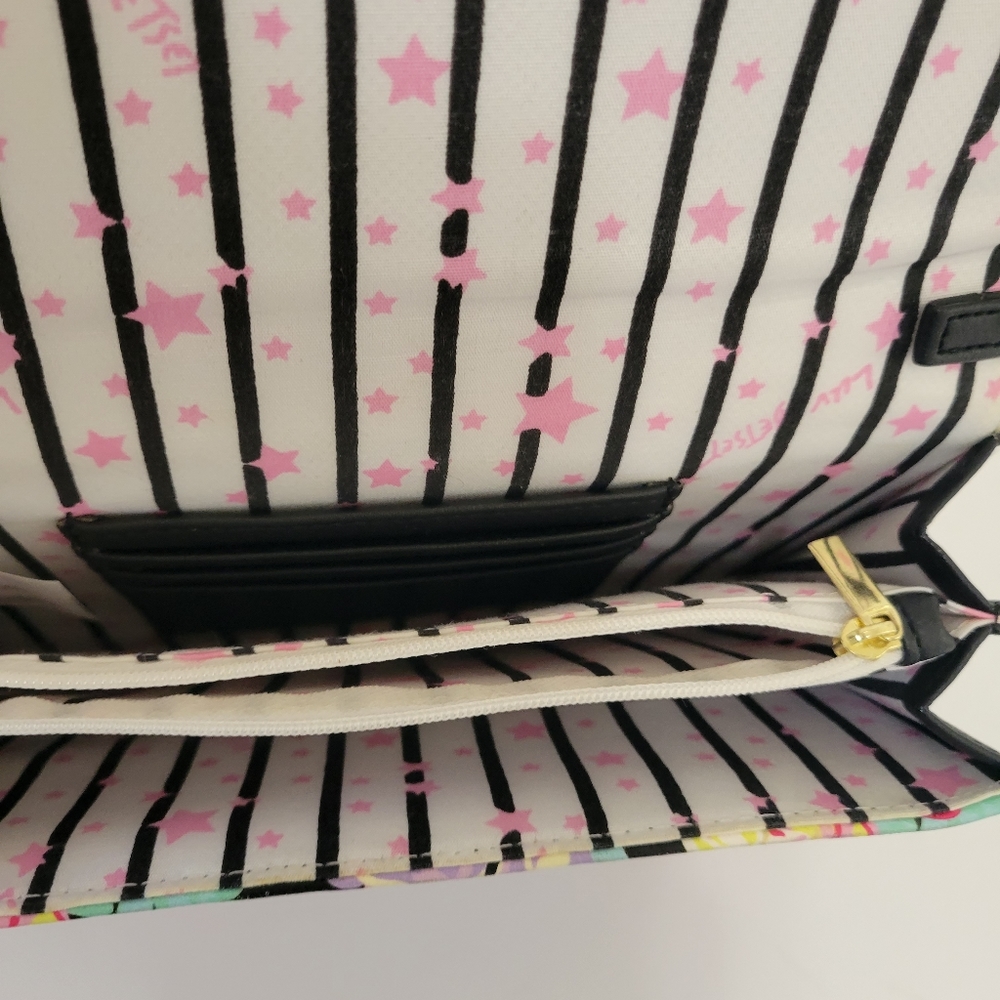 LovBetsey by Betsey Johnson floral doggie face crossbody bag/ clutch - Picture 4 of 10